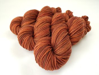 Hand Dyed Yarn, Worsted Weight Superwash Merino Wool - Spice - Indie Dyed Knitting Yarn, Variegated Rust Orange Yarn, Autumn Fall Colors