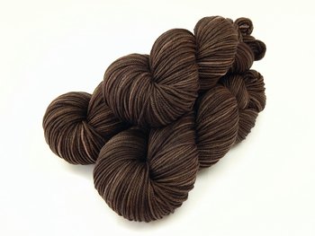 Hand Dyed Yarn, DK Weight Superwash Merino Wool - Bark Tonal - Indie Dyed Yarn, Chocolate Brown Wool Yarn, Semi Solid Crochet Knitting Yarn