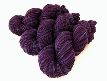 Hand Dyed Yarn, DK Weight Superwash Merino Wool - Blackberry Tonal - Indie Dyer Semi Solid Deep Purple Yarn, Crochet Knitting Yarn