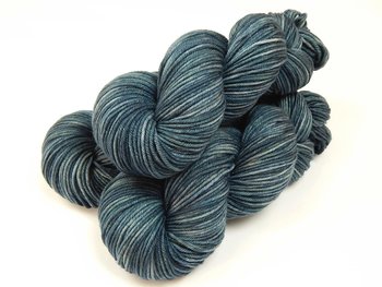 Hand Dyed Yarn, DK Weight Superwash Merino Wool - Denim - Indie Dyer Slate Blue Knitting Yarn, Tonal Handdyed DK Yarn