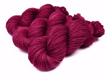 Hand Dyed Yarn, Worsted Weight 100% Superwash Merino Wool - Plumberry - Indie Dyed Tonal Berry Red Knitting Yarn, Knitter Gift