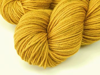 Hand Dyed Yarn, Worsted Weight Superwash Merino Wool - Honey Mustard - Yellow Gold Tonal Indie Dyer Knitting Yarn