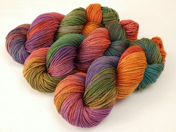 Worsted Weight Hand Dyed Yarn - 100% Superwash Merino Wool - Potluck Rainbow - Indie Dyer OOAK Knitting Crochet Yarn, Deep Rich Colors