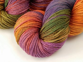 Worsted Weight Hand Dyed Yarn - 100% Superwash Merino Wool - Potluck Rainbow - Indie Dyer OOAK Knitting Crochet Yarn, Deep Rich Colors