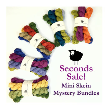 REDUCED Hand Dyed Yarn Mini Skeins SECONDS SALE, Mystery Bundles of Sock Fingering Weight Superwash Merino Wool, Indie Dyer Knitting Yarn Sets