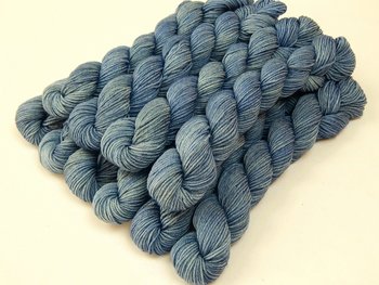 Mini Skeins, Hand Dyed Yarn, Sock Fingeirng Weight 4 Ply Superwash Merino Wool - Bluebird - Tonal Blue Indie Dyer Yarns