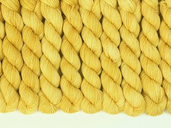 Mini Skeins Hand Dyed Yarn, Sock Fingering Weight 4 Ply Superwash Merino Wool - Maize - Tonal Pale Gold, Light Yellow Indie Dyed Yarn