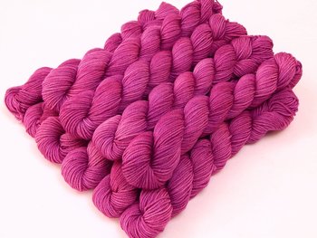 Sock Yarn Mini Skeins, Hand Dyed Yarn, Fingering Weight 4 Ply Superwash Merino Wool - Orchid - Tonal Magenta Purple