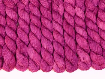 Sock Yarn Mini Skeins, Hand Dyed Yarn, Fingering Weight 4 Ply Superwash Merino Wool - Orchid - Tonal Magenta Purple