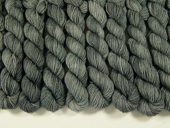 Mini Skeins Hand Dyed Yarn, Sock Weight 4 Ply Superwash Merino Wool - Pewter - Indie Dyer Fingering Weight Sock Yarn, Tonal Gray Grey