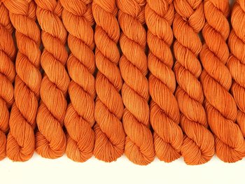 Hand Dyed Sock Yarn Mini Skeins, Sock Fingering Weight 4 Ply Superwash Merino Wool - Tigerlily - Indie Knitting Skein, Orange Fall Autumn Yarn