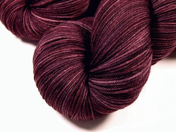 Hand Dyed Yarn, Semi Solid Sock Yarn, 4 Ply Superwash Merino Wool - Damson Plum - Indie Dyed Knitting Yarn, Tonal Fingering Weight Yarn