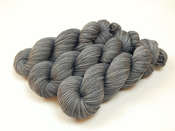 Hand Dyed Sock Yarn, Fingering Weight 4 Ply 100% Superwash Merino Wool - Pewter - Indie Dyed Knitting Yarn, Neutral Tonal Medium Grey Gray 