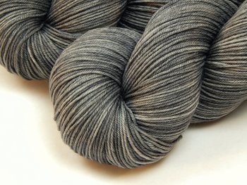 Hand Dyed Sock Yarn, Fingering Weight 4 Ply 100% Superwash Merino Wool - Pewter - Indie Dyed Knitting Yarn, Neutral Tonal Medium Grey Gray 