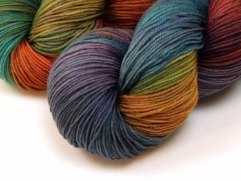 Hand Dyed Yarn, Fingering Sock Weight 4 Ply Superwash Merino Wool - Potluck Rainbow - Indie Dyer Colorful OOAK Knitting Yarn 