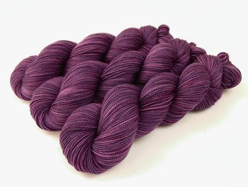 Hand Dyed Yarn, Sock Weight Superwash Merino Wool - Deep Lilac Tonal - Indie Dyer Fingering Weight Knitting Yarn, Purple Sock Yarn