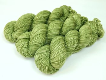 Hand Dyed Yarn, Sock Fingering Weight Superwash 100% Merino Wool - Green Tea - Indie Dyed Yarn, Light Olive Sage Celery Hand Dyed Sock Yarn