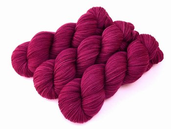 Hand Dyed Yarn, Sock Fingering Superwash Merino Wool - Plumberry - Tonal Knitting Yarn, Indie Dyer Red Berry Semisolid Hand Dyed Sock Yarn