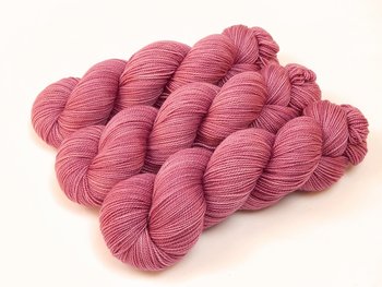 Hand Dyed Yarn, Fingering Weight Superwash 100% Merino Wool - Sorbet - Indie Dyer Knitting Yarn, Handdyed Sock Yarn Rose Pink Tonal
