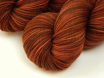 Hand Dyed Yarn, Sock Weight Superwash Merino Wool - Spice - Fingering Yarn in Autumn Colors, Rust Orange Fall Sock Yarn, Indie Knitting Yarn