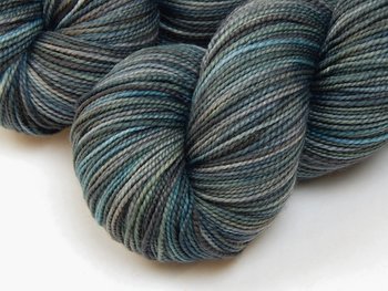 Hand Dyed Sock Yarn, Fingering Weight Superwash 100% Merino Wool - Storm Clouds - Indie Dyer Knitting Yarn, Blue Grey Gray Variegated Yarn