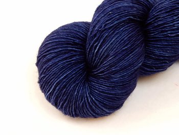 Limited Edition! Hand Dyed Yarn, Single Ply Sock Fingering Weight Superwash Merino Wool - Ink Tonal - Indie Dyer Knitting Yarn, Navy Blue