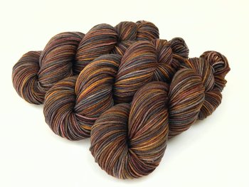 Hand Dyed Yarn, DK Weight Superwash Merino Wool - Agate - Indie Dyer Yarn, Grey Brown Gold Knitting Yarn, Earthy Multicolor Yarn