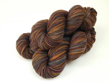 Hand Dyed Yarn, DK Weight Superwash Merino Wool - Agate - Indie Dyer Yarn, Grey Brown Gold Knitting Yarn, Earthy Multicolor Yarn