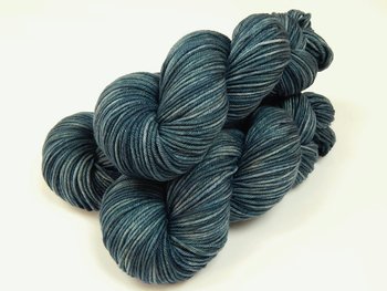 Hand Dyed Yarn, DK Weight Superwash Merino Wool - Denim - Indie Dyer Slate Blue Knitting Yarn, Tonal Handdyed DK Yarn