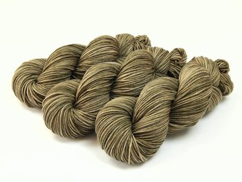 Hand Dyed Yarn, DK Weight Superwash Merino Wool - Driftwood - Indie Dyed Yarn, Tonal Khaki Tan Crochet Yarn, Knitting Supply, Ready to Ship