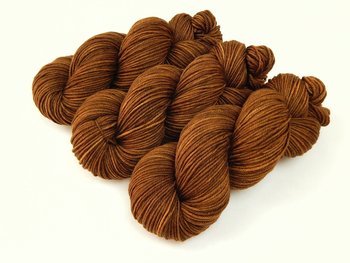 Hand Dyed Yarn, DK Weight Superwash Merino Wool - Hazelnut - Indie Dyed Yarn, Warm Brown Tonal Wool Yarn, Semi Solid Knitting Yarn