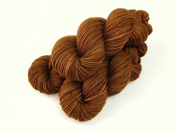 Hand Dyed Yarn, DK Weight Superwash Merino Wool - Hazelnut - Indie Dyed Yarn, Warm Brown Tonal Wool Yarn, Semi Solid Knitting Yarn