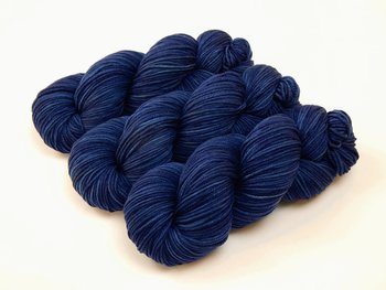 Hand Dyed Yarn, DK Weight Superwash Merino Wool - Ink Tonal - Soft Washable Navy Blue Indie Dyed Yarn, Wool Yarn for Knitting Crochet