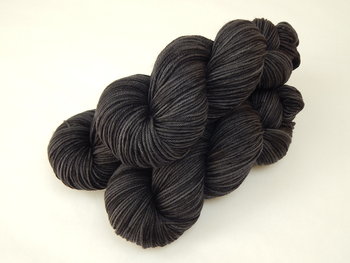 Hand Dyed Yarn, DK Weight Superwash Merino Wool - Near Black - Dark Tonal Black & Charcoal Indie Dyer Yarn, Ready to Ship Knitting Yarn
