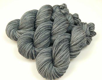 Hand Dyed Yarn, DK Weight Superwash Merino Wool - Pewter - Soft Washable Tonal Grey Indie Dyed Yarn, Gray Wool Yarn for Knitting Crochet