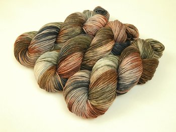 Hand Dyed Yarn, DK Weight Superwash Merino Wool - Potluck Greys & Browns - Soft Washable Multicolor Indie Dyer Yarn, Earthy Colors Wool Yarn for Knitting Crochet