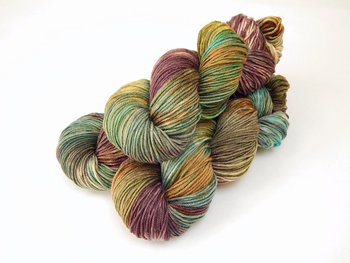 Hand Dyed Yarn, DK Weight Superwash Merino Wool - Potluck Rustic Shades - Soft Washable Earthy Colors, Wool Yarn for Knitting Crochet