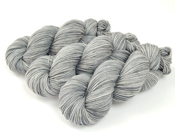 Hand Dyed Yarn, DK Weight 100% Superwash Merino Wool - Silver Lining - Indie Dyed Knitting Yarn, Light Grey Gray Tonal Yarn, Crochet Yarn