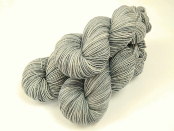 Hand Dyed Yarn, DK Weight 100% Superwash Merino Wool - Silver Lining - Indie Dyed Knitting Yarn, Light Grey Gray Tonal Yarn, Crochet Yarn