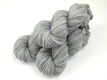 Hand Dyed Yarn, DK Weight 100% Superwash Merino Wool - Silver Lining - Indie Dyed Knitting Yarn, Light Grey Gray Tonal Yarn, Crochet Yarn