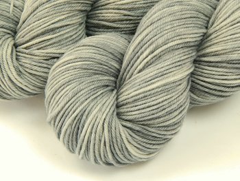 Hand Dyed Yarn, DK Weight 100% Superwash Merino Wool - Silver Lining - Indie Dyed Knitting Yarn, Light Grey Gray Tonal Yarn, Crochet Yarn