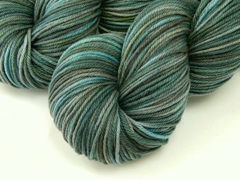 Hand Dyed Yarn, DK Weight Superwash Merino Wool - Storm Clouds - Indie Dyer Knitting Yarn, Slate Blue Grey Gray Wool Yarn