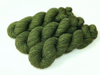 Limited Edition! Hand Dyed Yarn, Sock Fingering Weight Superwash Merino Wool & Linen Blend - Moss Tonal - Indie Dyer Knitting Olive Green Yarn