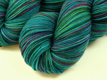 Hand Dyed Sport Weight Yarn, 100% Superwash Merino Wool - Aegean Multi - Blue Green Turquoise Indie Dyer Knitting Yarn, Hand Dyed Yarn