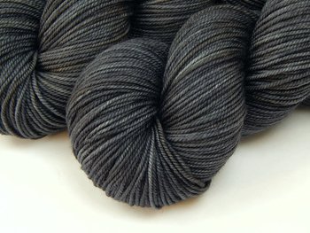 Hand Dyed Yarn, Sport Weight Superwash Merino Wool - Slate Grey Tonal - Charcoal Indie Dyer Knitting Yarn, Gray Semi Solid Heavier Sock Yarn