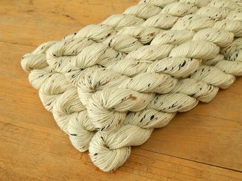 Sock Yarn Mini Skeins, Fingering Weight Superwash Merino Wool & Nylon - TWEED UNDYED - Natural Cream Off White Knitting Yarn with Tweedy Neps