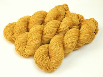 Limited Edition! Hand Dyed Yarn, Light Fingering Weight Superwash Merino Wool & Nylon Blend - Honey Mustard - Indie Dyer Knitting Yarn, Yellow Gold