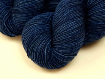 Limited Edition! Hand Dyed Yarn, Light Fingering Weight Superwash Merino Wool & Nylon Blend - Ink Tonal - Indie Dyer Knitting Yarn, Navy Blue