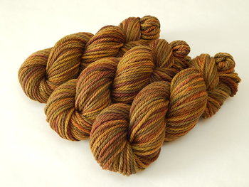 Bulky Weight Hand Dyed Yarn, 100% Superwash Merino Wool - Antique Brass - Soft Thick Knitting Yarn, Earthy Gold Olive Brown Chunky Yarn