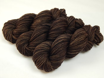 Hand Dyed Yarn, Bulky Weight 100% Superwash Merino Wool - Bark Tonal - Dark Chocolate Brown Variegated Chunky Knitting Yarn